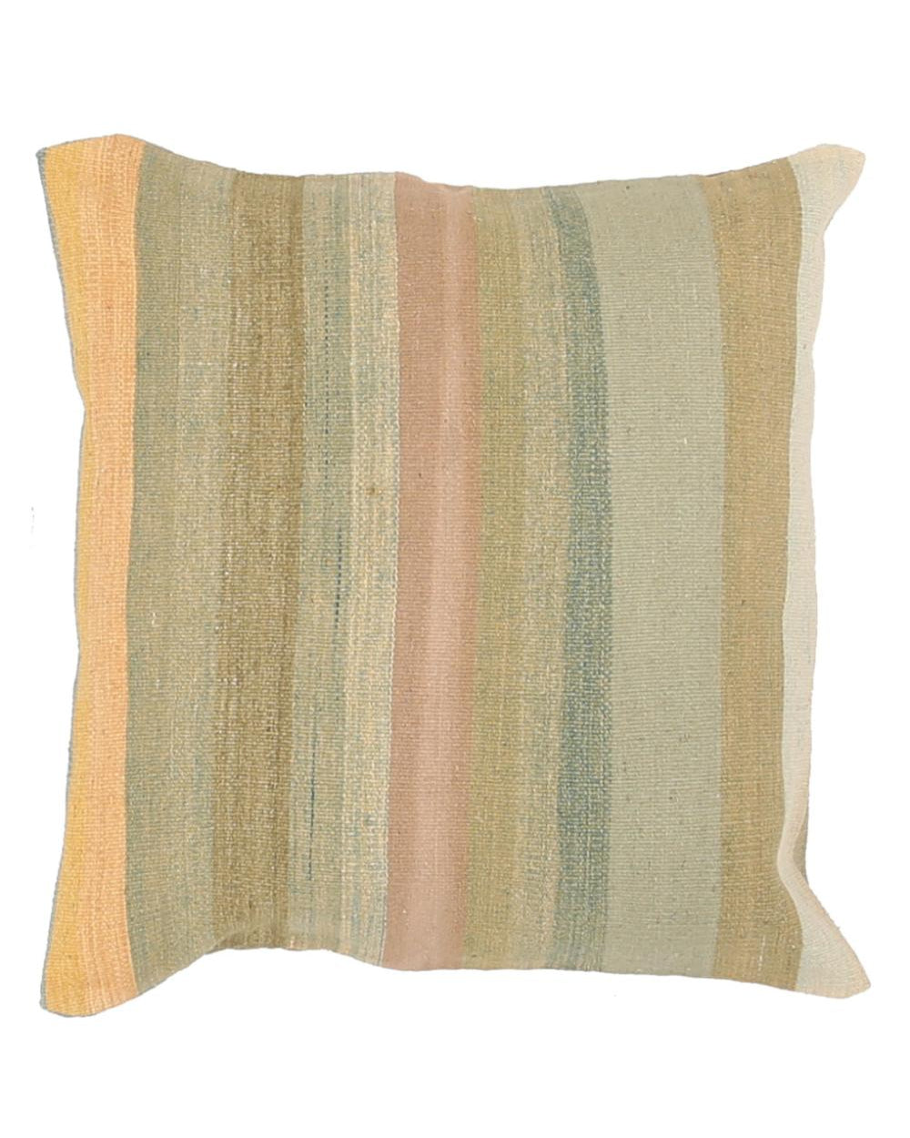 Hand Woven Modern Stripe Wool Pillow - 2'5'' x 2'5''