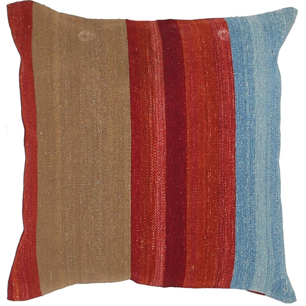 Hand Woven Modern Stripe Wool Pillow - 2'5'' x 2'5''