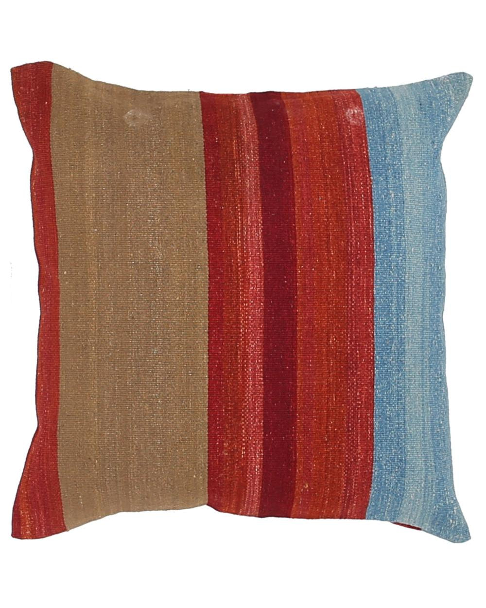 Hand Woven Modern Stripe Wool Pillow - 2'5'' x 2'5''