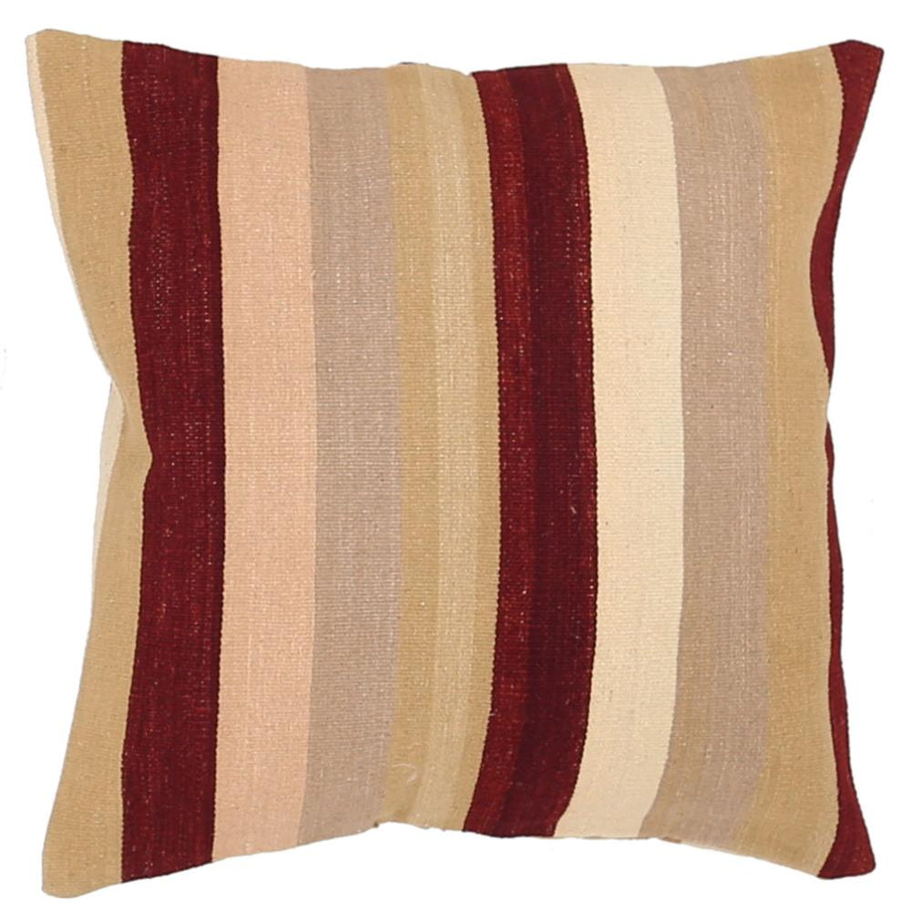 Hand Woven Modern Stripe Wool Pillow - 2'5'' x 2'5''