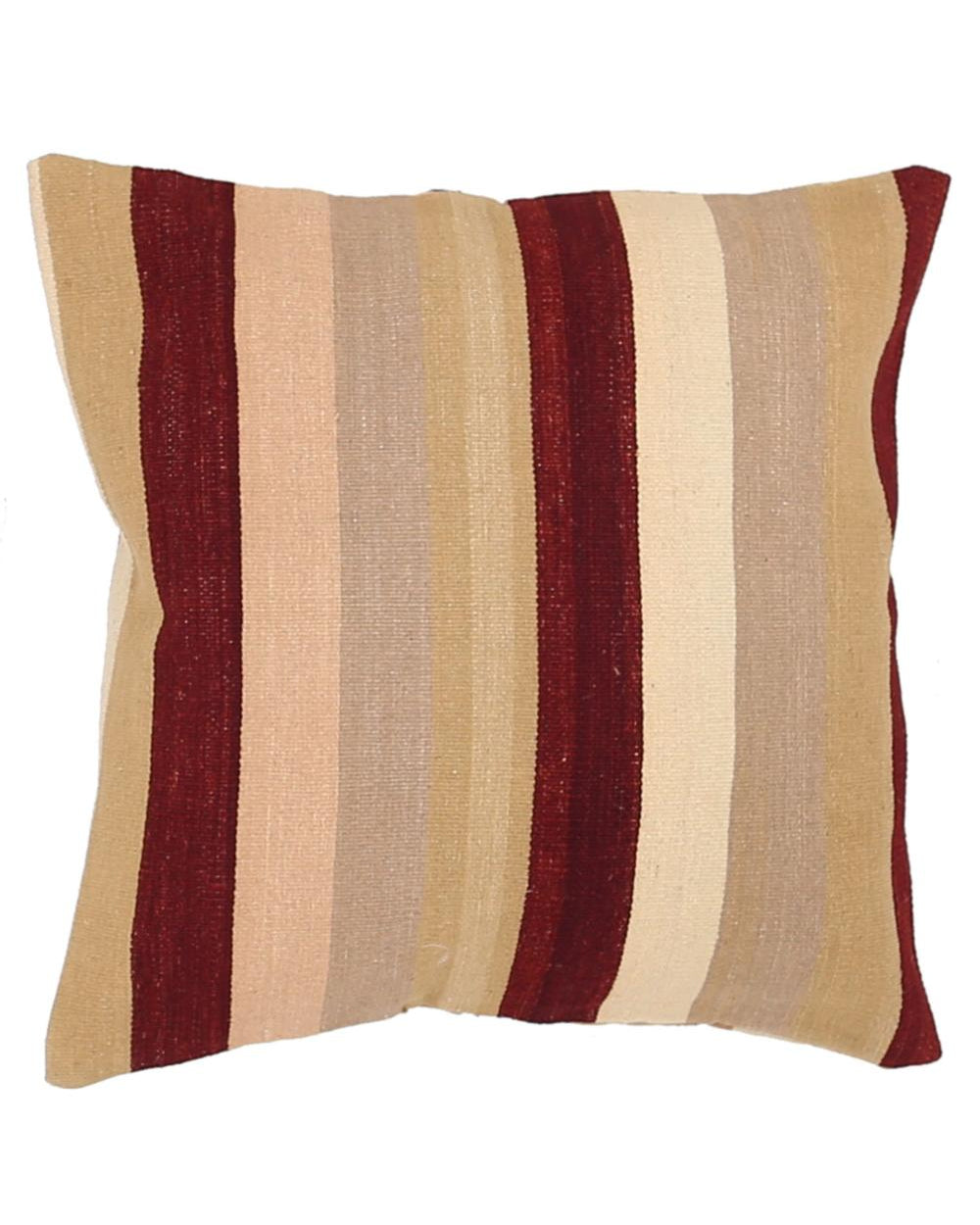 Hand Woven Modern Stripe Wool Pillow - 2'5'' x 2'5''