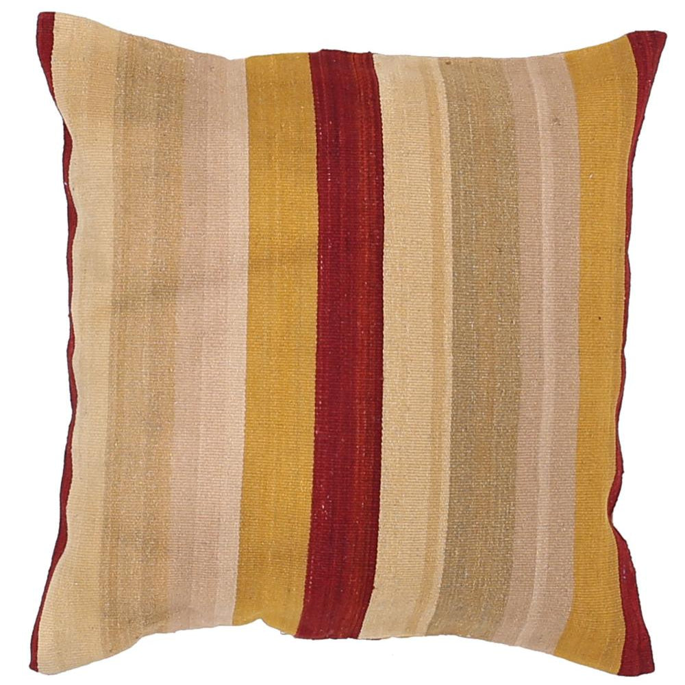 Hand Woven Modern Stripe Wool Pillow - 2'5'' x 2'5''