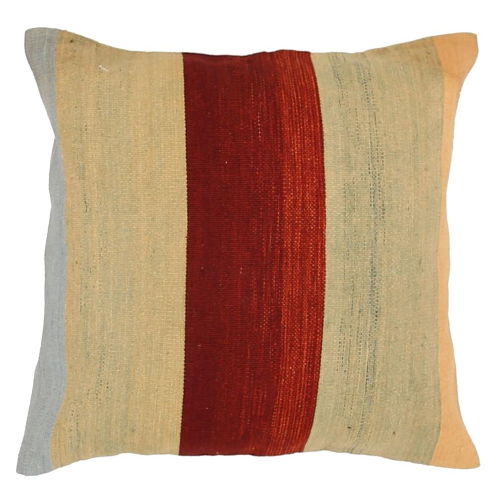 Hand Woven Modern Stripe Wool Pillow - 2'5'' x 2'5''