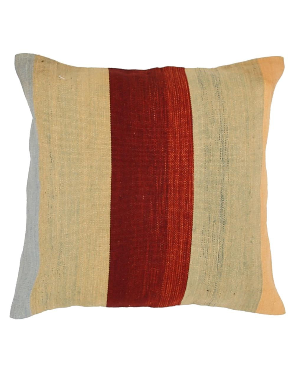 Hand Woven Modern Stripe Wool Pillow - 2'5'' x 2'5''