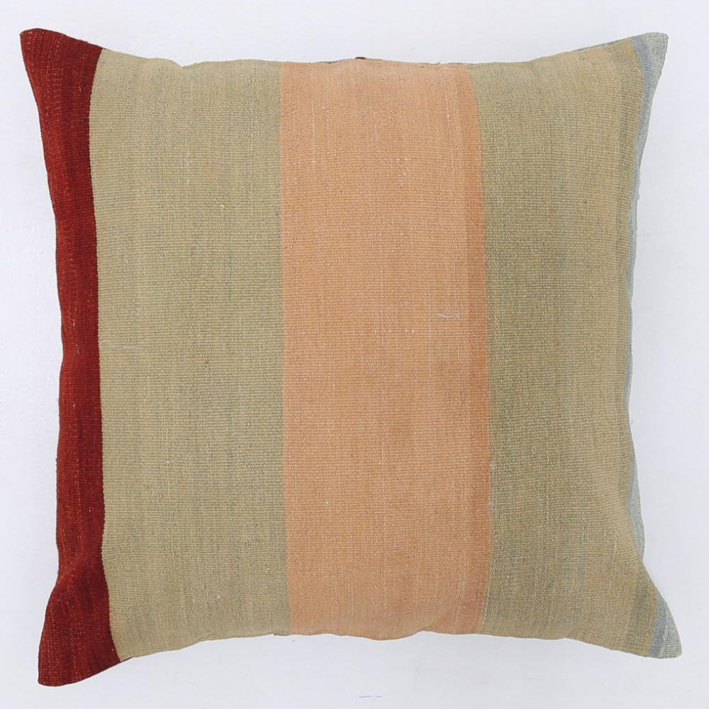 Hand Woven Modern Stripe Wool Pillow - 2'5'' x 2'5''