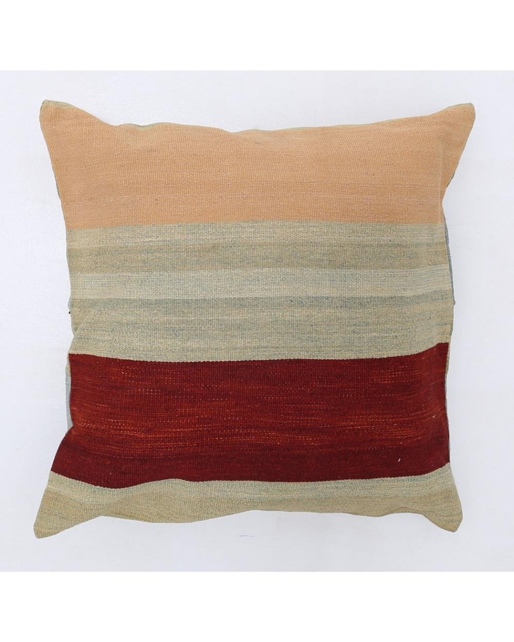 Hand Woven Modern Stripe Wool Pillow - 2'5'' x 2'5''