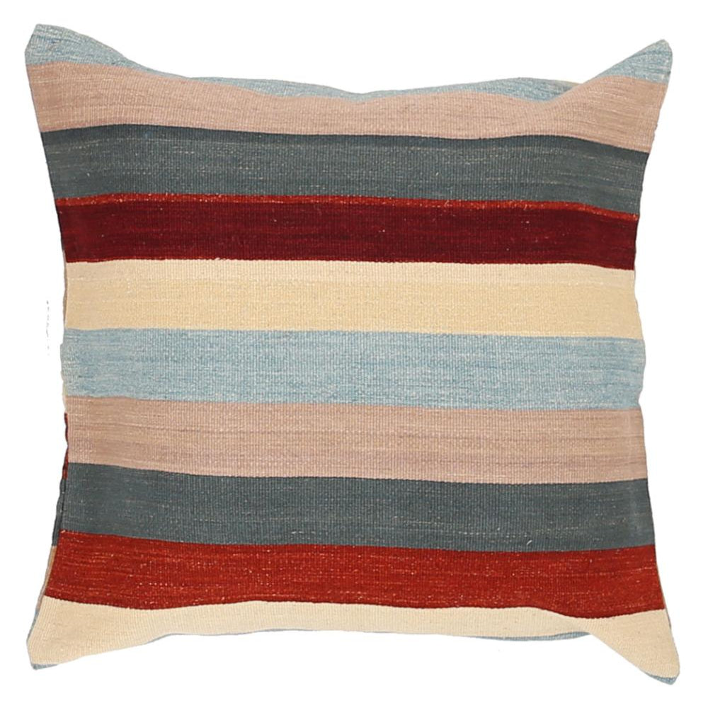 Hand Woven Modern Stripe Wool Pillow - 2'5'' x 2'5''
