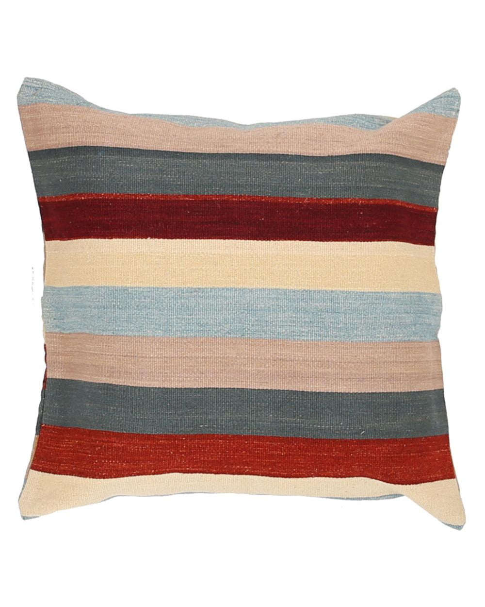 Hand Woven Modern Stripe Wool Pillow - 2'5'' x 2'5''