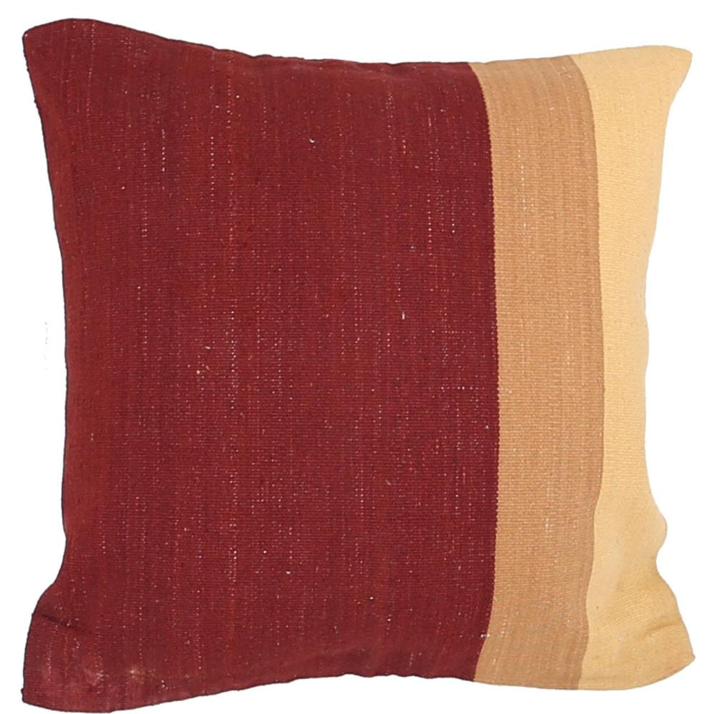 Hand Woven Modern Stripe Wool Pillow - 2'5'' x 2'5''
