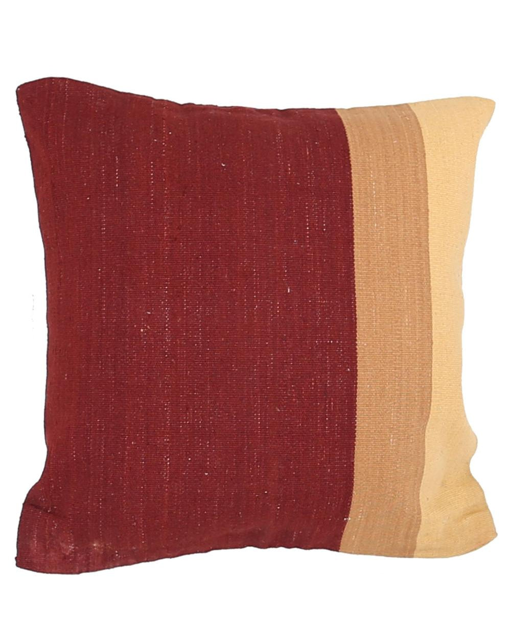 Hand Woven Modern Stripe Wool Pillow - 2'5'' x 2'5''