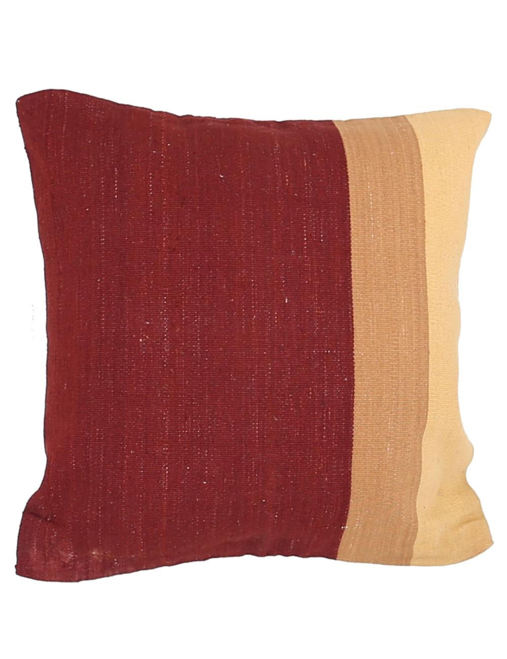 Hand Woven Modern Stripe Wool Pillow - 2'5'' x 2'5'' Arteverk Arteverk Rugs