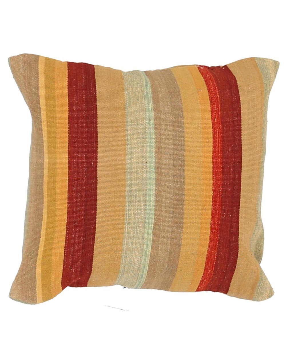 Hand Woven Modern Stripe Wool Pillow - 2'5'' x 2'5''