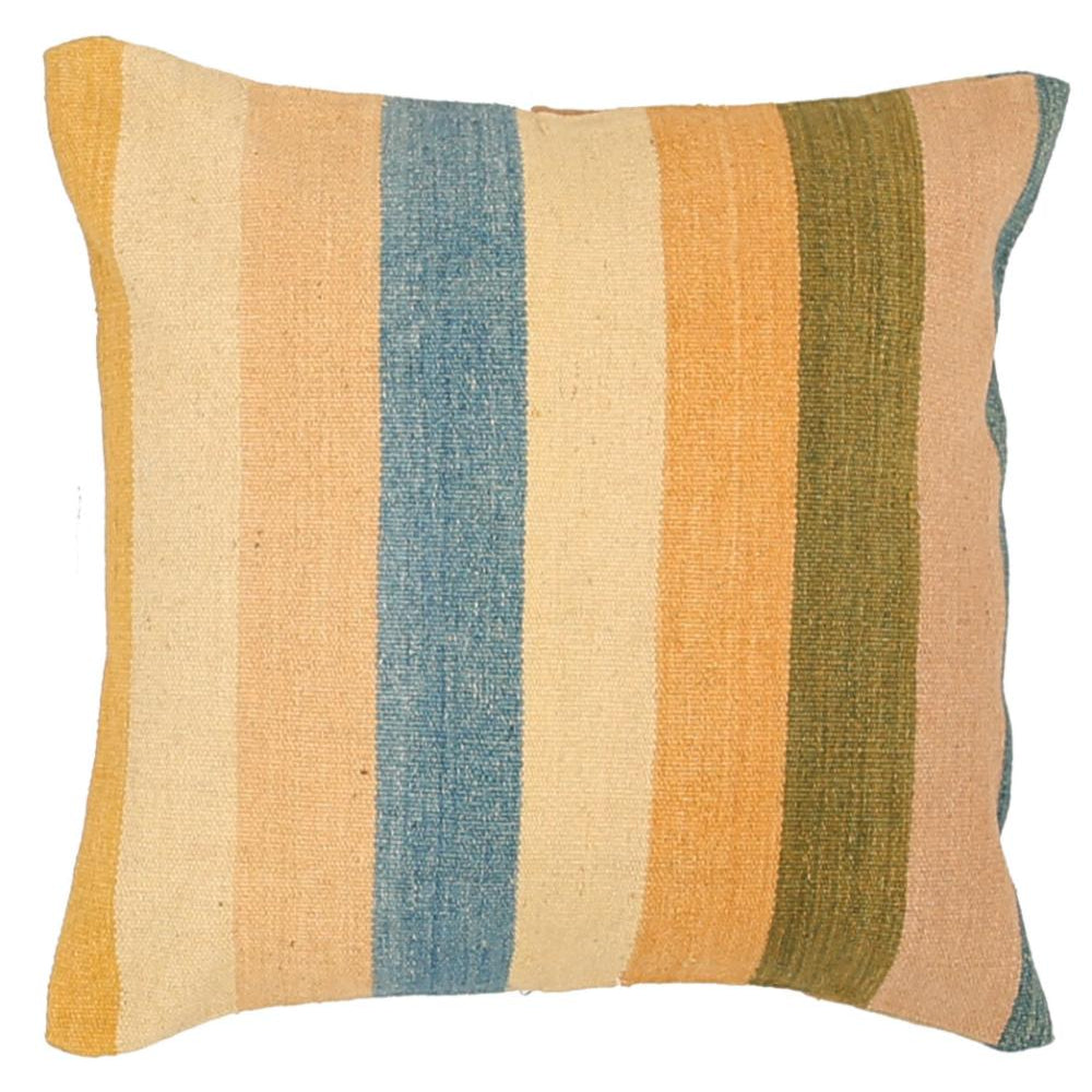 Hand Woven Modern Stripe Wool Pillow - 2'5'' x 2'5''