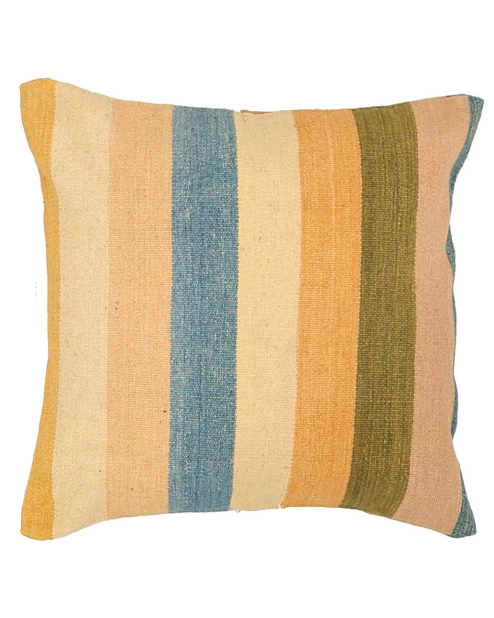 Hand Woven Modern Stripe Wool Pillow - 2'5'' x 2'5''