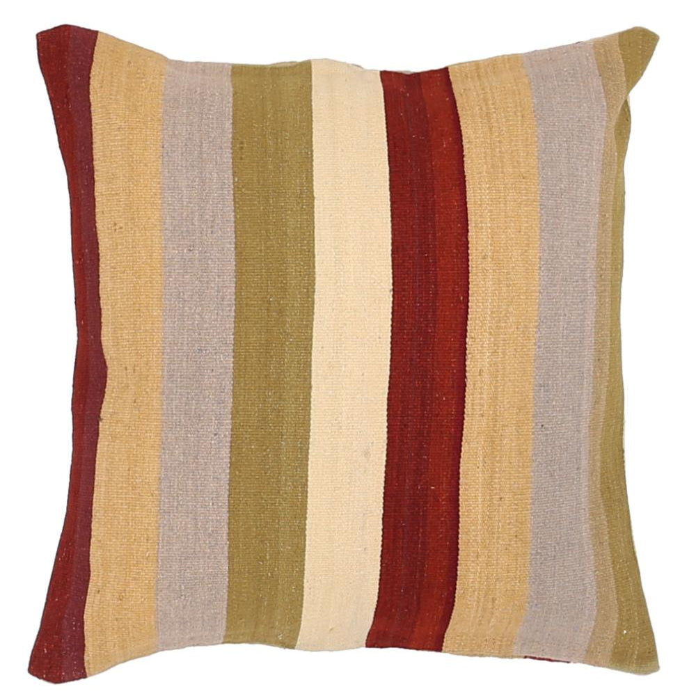 Hand Woven Modern Stripe Wool Pillow - 2'5'' x 2'5''