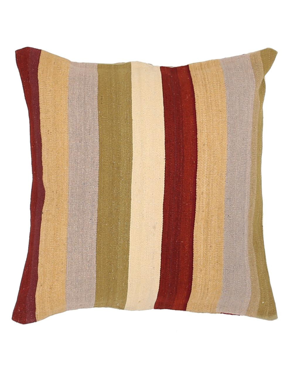 Hand Woven Modern Stripe Wool Pillow - 2'5'' x 2'5''