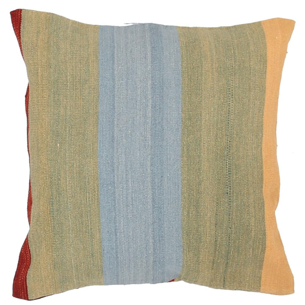 Hand Woven Modern Stripe Wool Pillow - 2'5'' x 2'5''