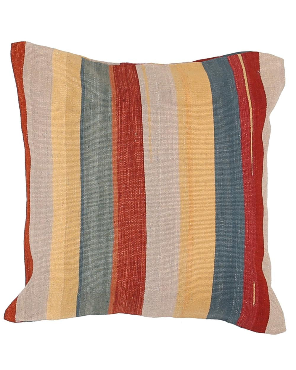 Hand Woven Modern Stripe Wool Pillow - 2'5'' x 2'5''