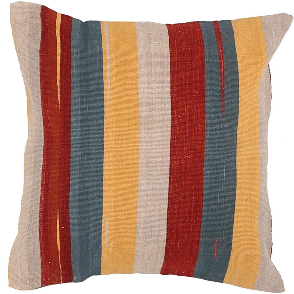 Hand Woven Modern Stripe Wool Pillow - 2'5'' x 2'5''