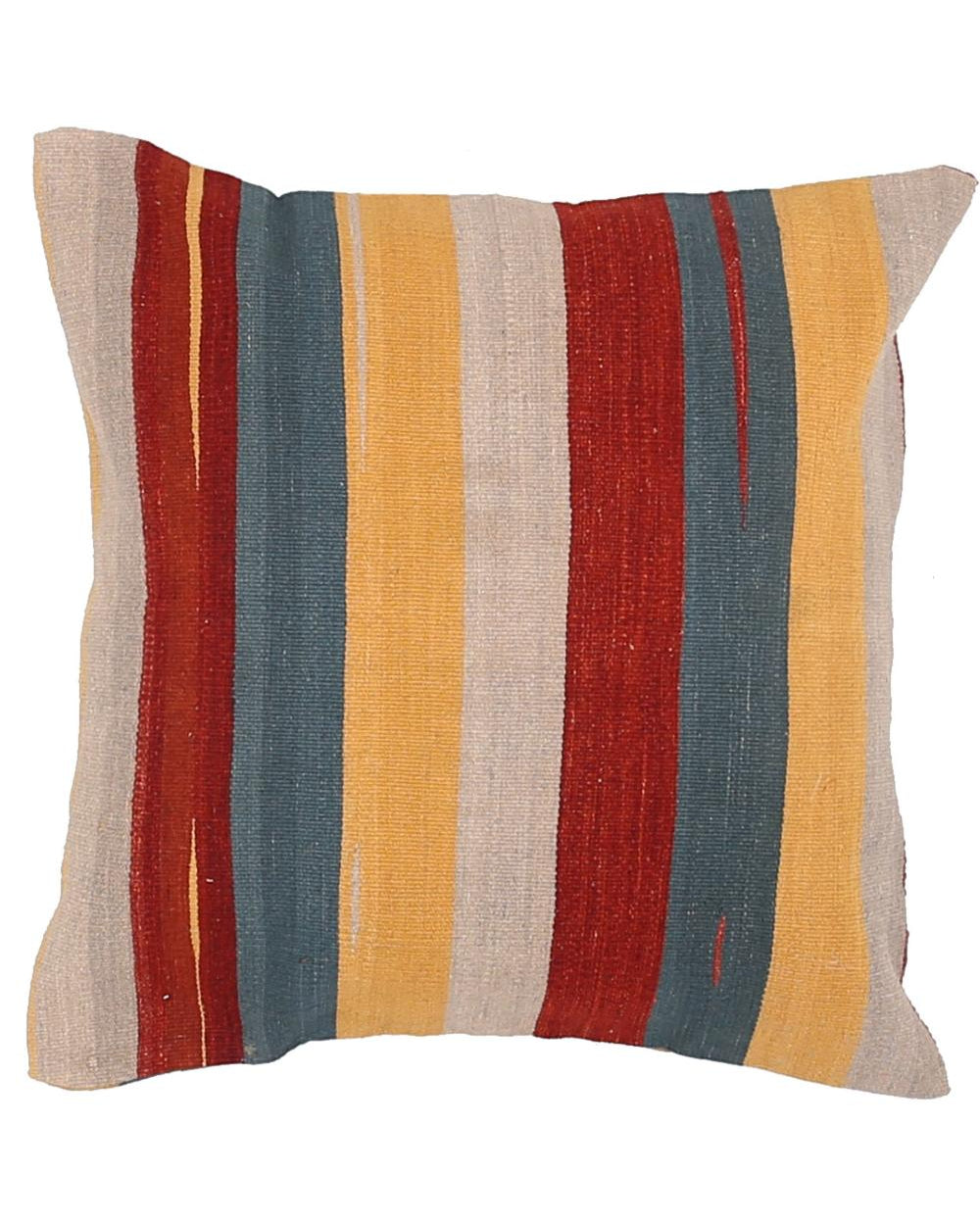 Hand Woven Modern Stripe Wool Pillow - 2'5'' x 2'5''