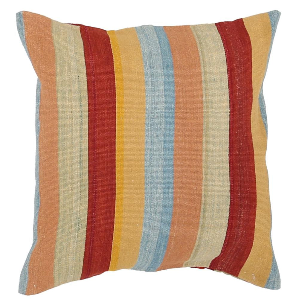 Hand Woven Modern Stripe Wool Pillow - 2'5'' x 2'5''