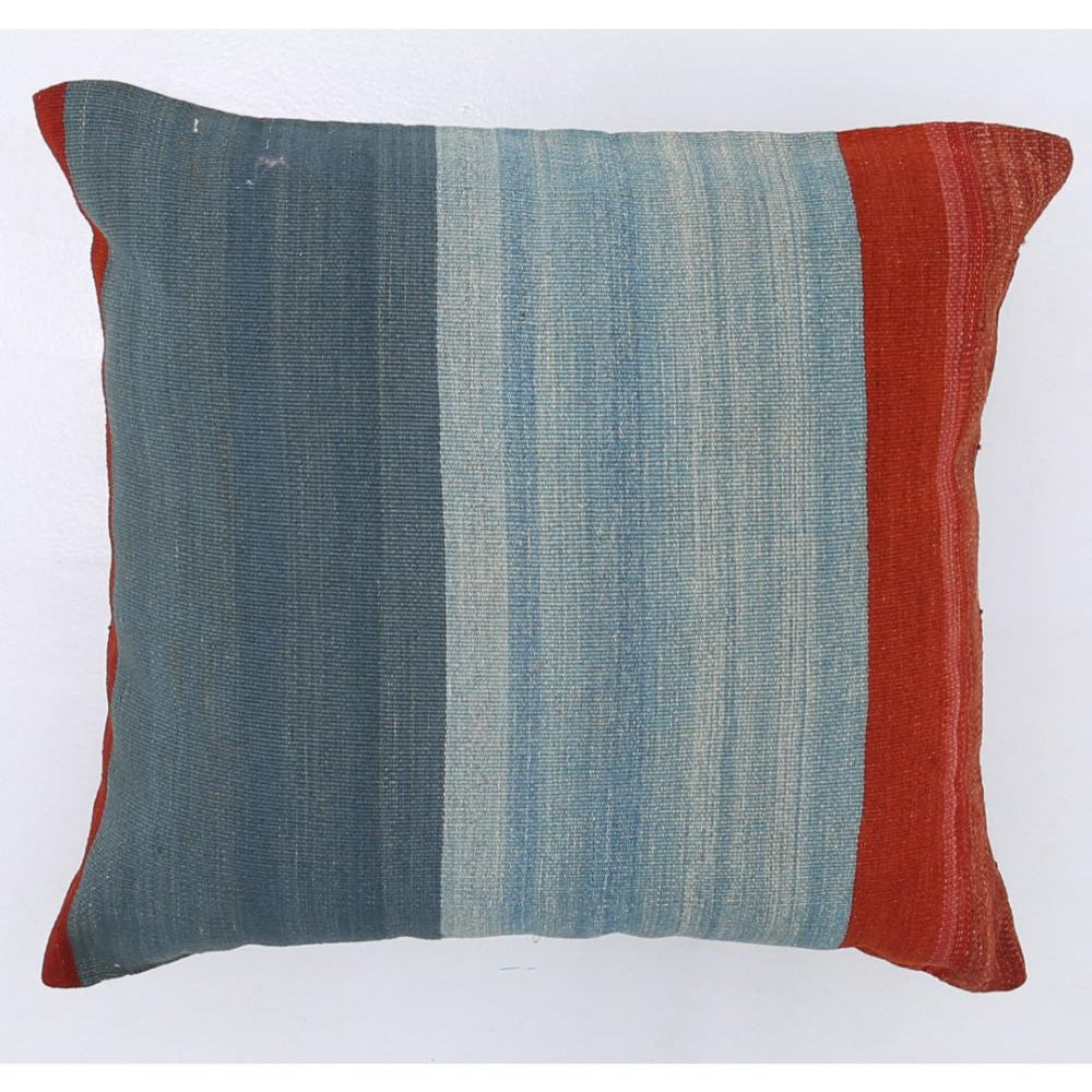 Hand Woven Modern Stripe Wool Pillow - 2'5'' x 2'5''