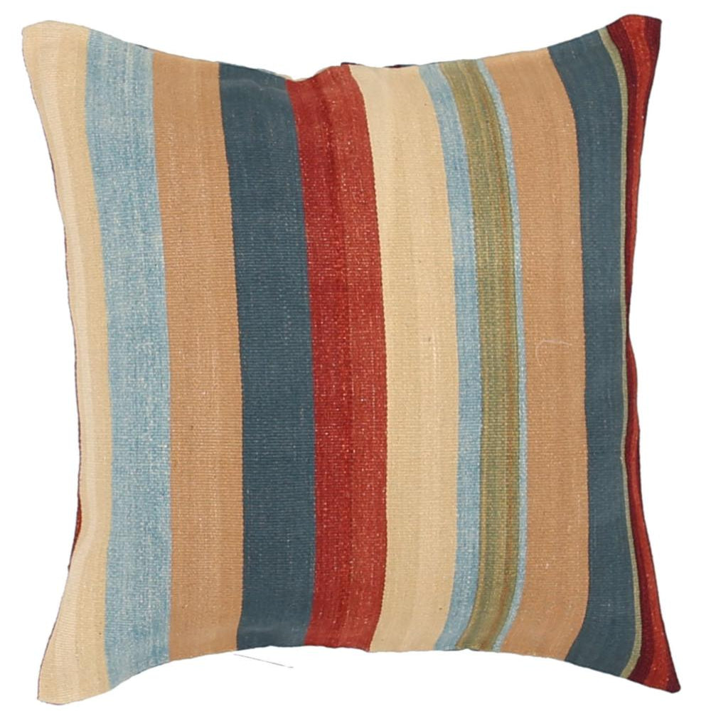 Hand Woven Modern Stripe Wool Pillow - 2'5'' x 2'5''
