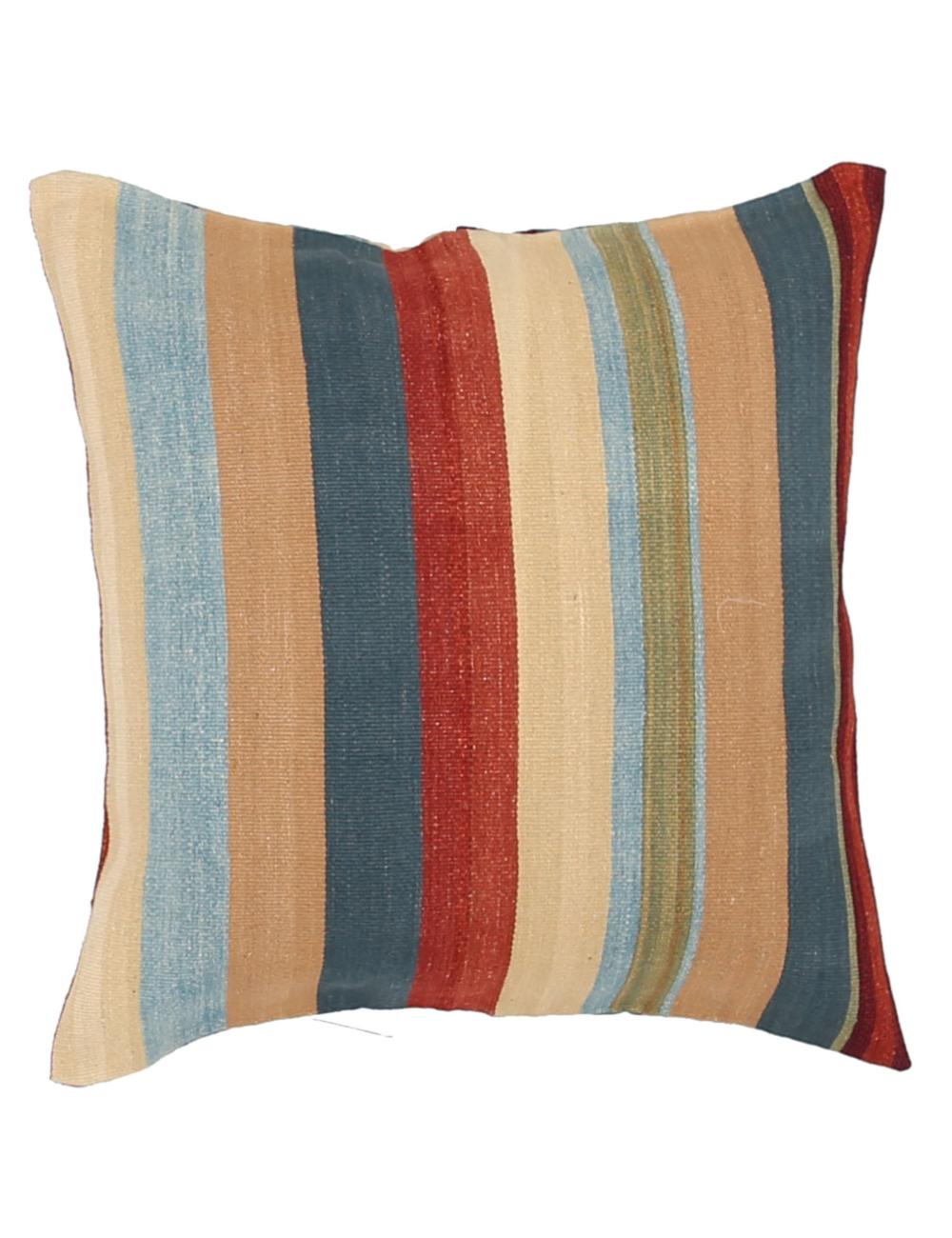 Hand Woven Modern Stripe Wool Pillow - 2'5'' x 2'5''