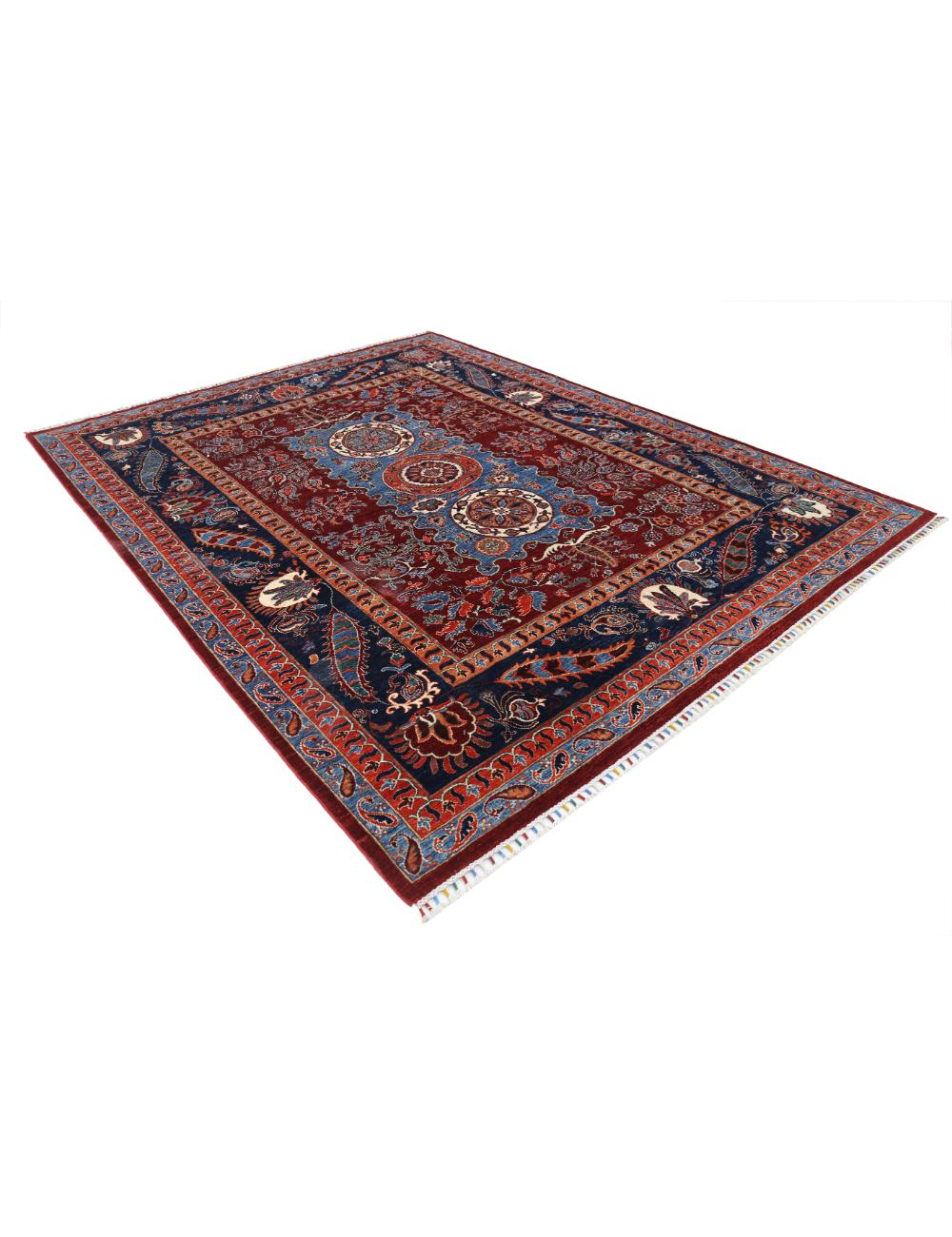 Hand Knotted Suzani Sultani Wool Rug - 8'2'' x 10'5'' Arteverk Arteverk Rugs