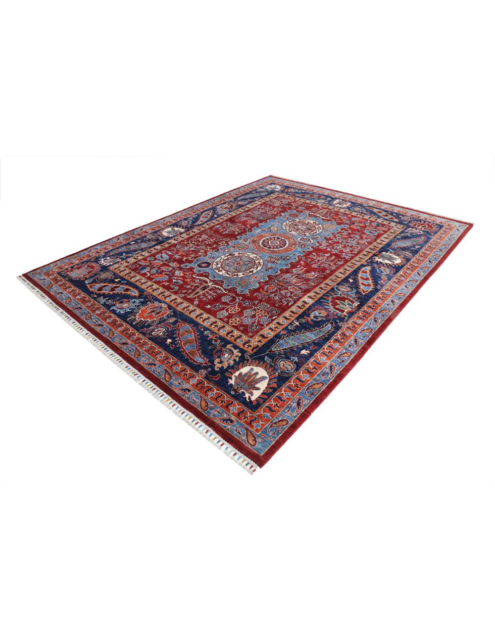 Hand Knotted Suzani Sultani Wool Rug - 8'2'' x 10'5'' Arteverk Arteverk Rugs