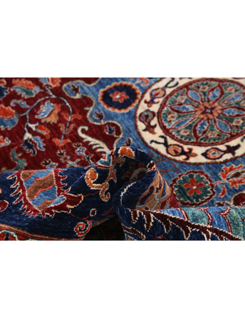 Hand Knotted Suzani Sultani Wool Rug - 8'2'' x 10'5'' Arteverk Arteverk Rugs