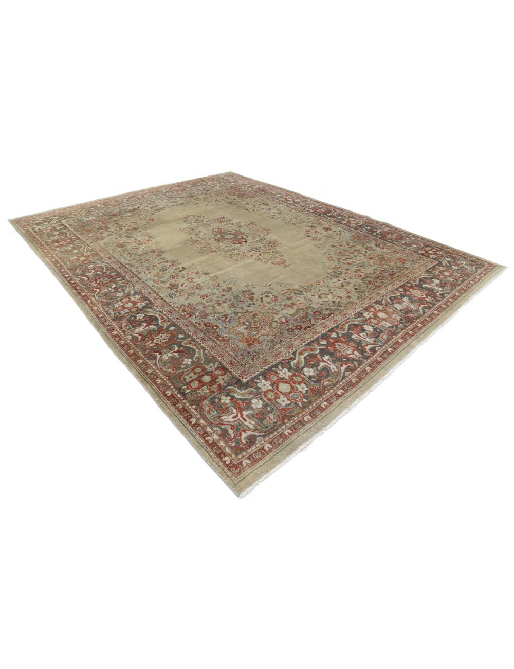 Hand Knotted Vintage Persian Tabriz Wool Rug - 9'10'' x 12'8'' Arteverk Arteverk Rugs
