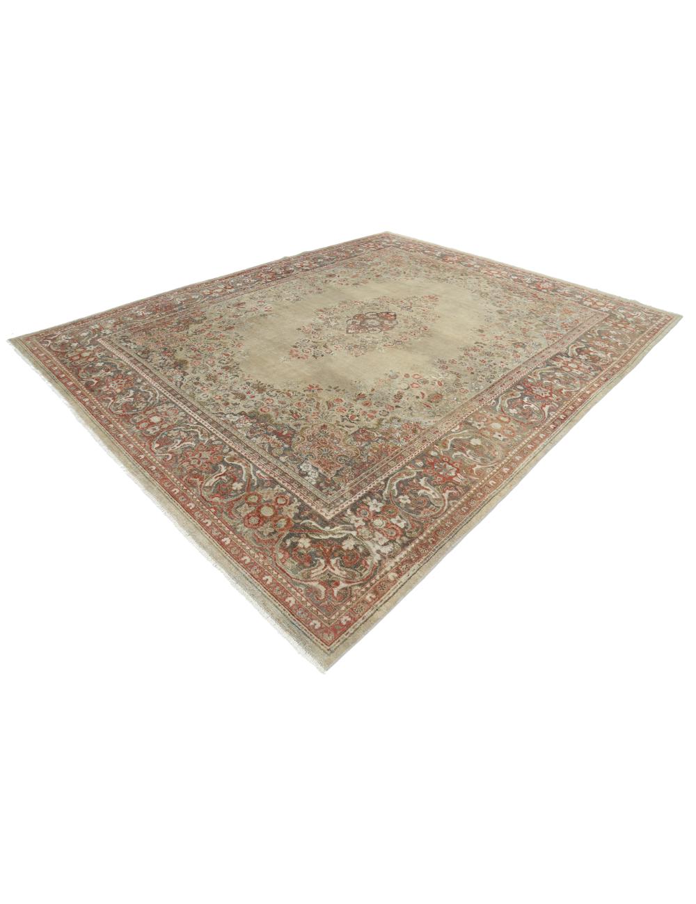 Hand Knotted Vintage Persian Tabriz Wool Rug - 9'10'' x 12'8'' Arteverk Arteverk Rugs