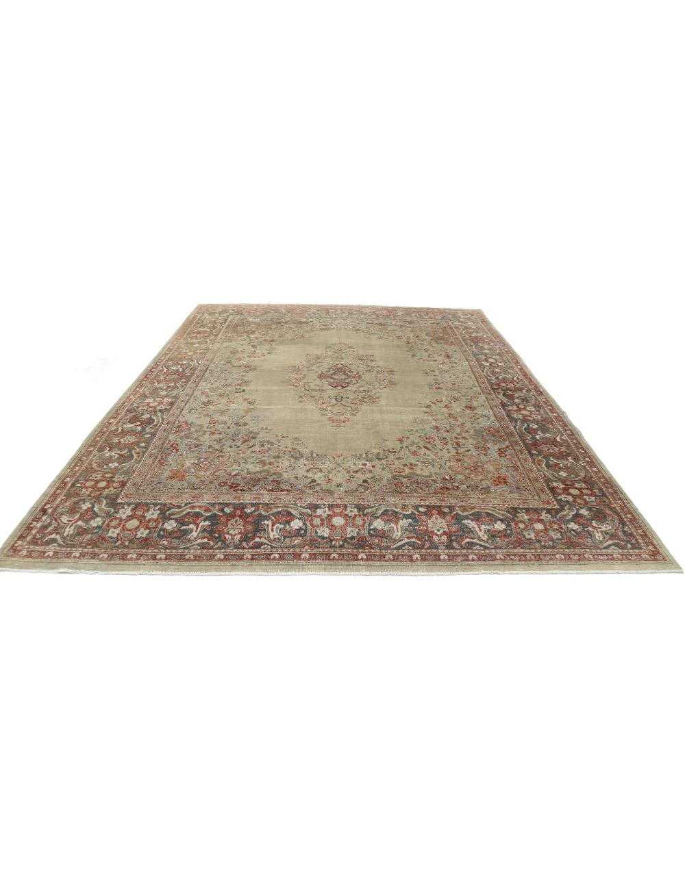 Hand Knotted Vintage Persian Tabriz Wool Rug - 9'10'' x 12'8'' Arteverk Arteverk Rugs