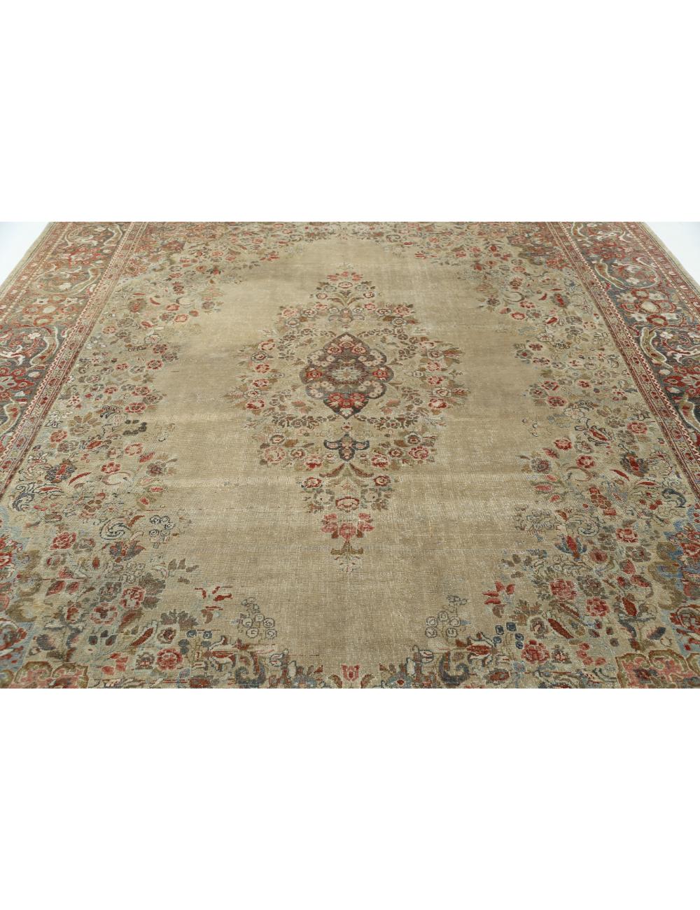 Hand Knotted Vintage Persian Tabriz Wool Rug - 9'10'' x 12'8'' Arteverk Arteverk Rugs