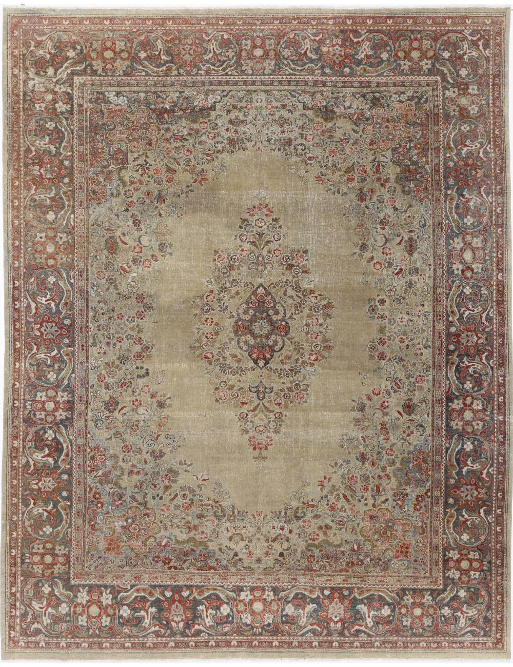 Hand Knotted Vintage Persian Tabriz Wool Rug - 9&#39;10&#39;&#39; x 12&#39;8&#39;&#39; Arteverk Arteverk Rugs
