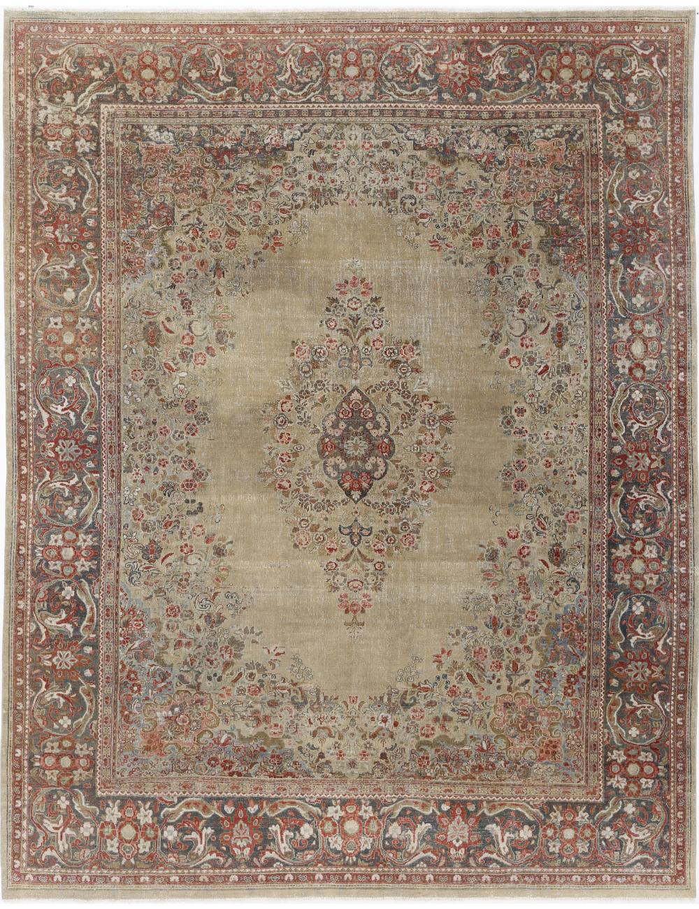 Hand Knotted Vintage Wool Rug - 9'10'' x 12'8''
