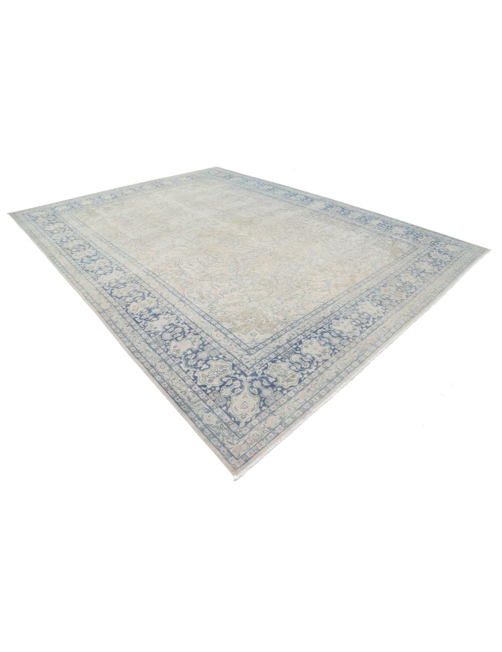 Hand Knotted Vintage Persian Tabriz Wool Rug - 10'9'' x 14'4'' Arteverk Arteverk Rugs