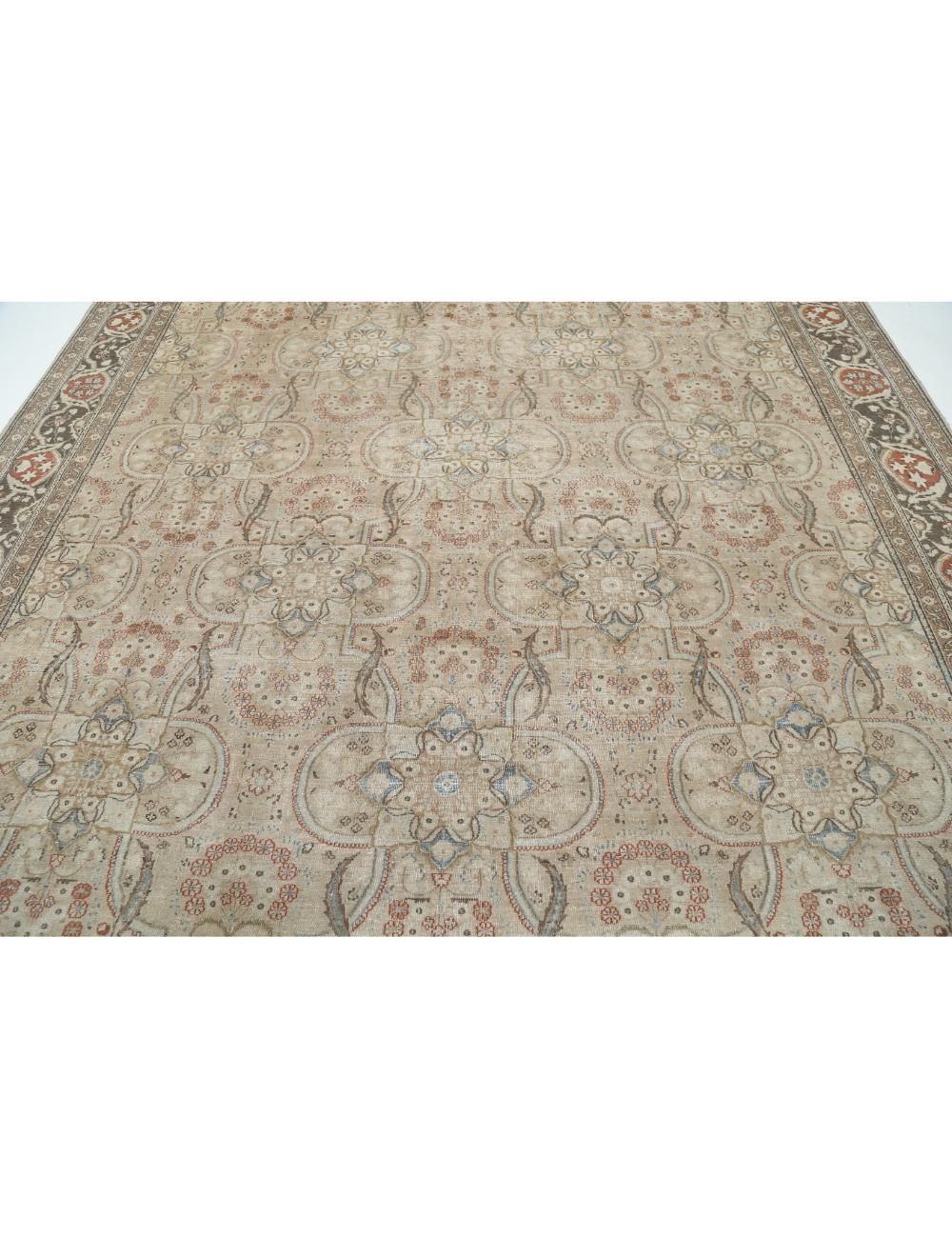 Hand Knotted Vintage Persian Tabriz Wool Rug - 9'11'' x 12'9'' Arteverk Arteverk Rugs