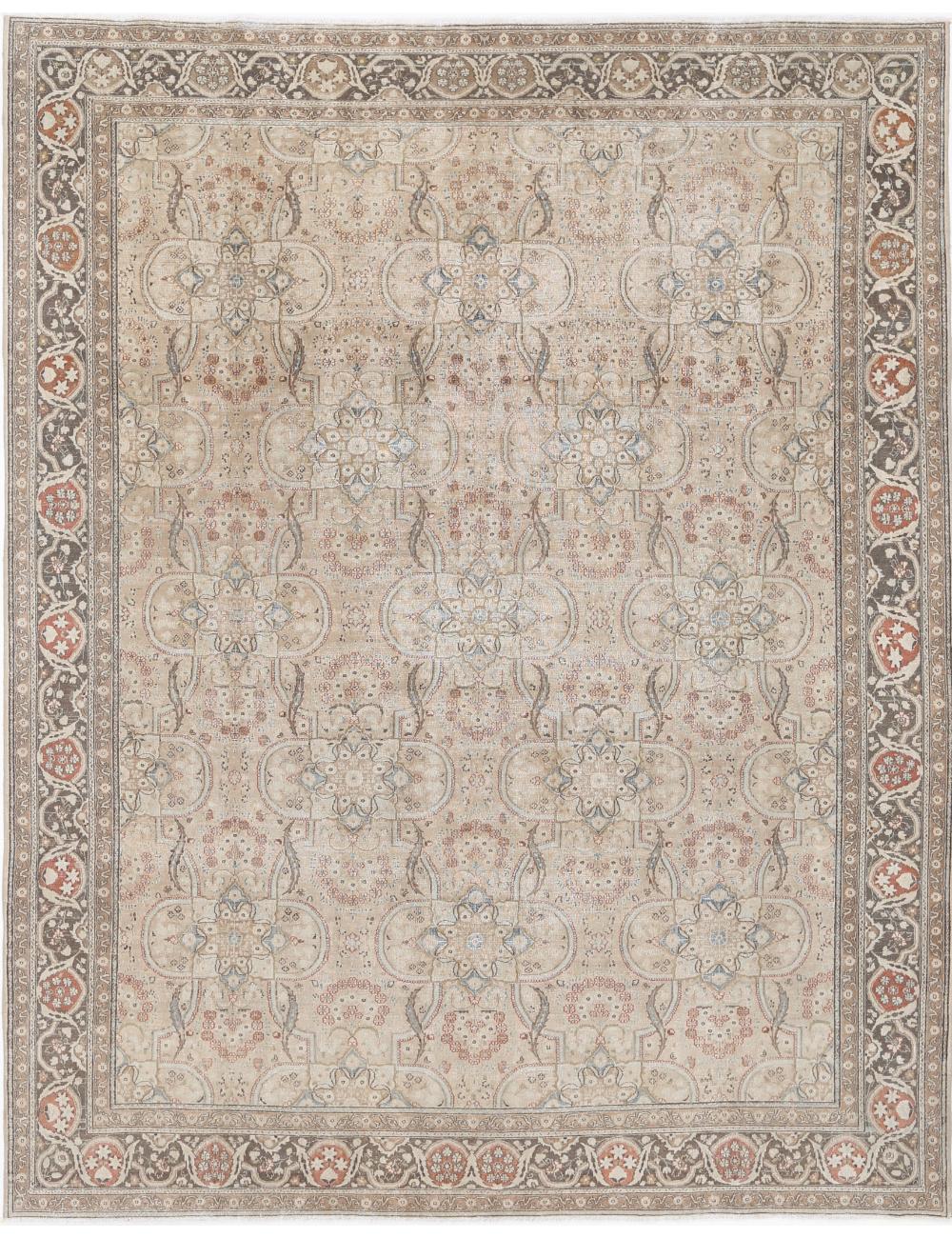 Hand Knotted Vintage Persian Tabriz Wool Rug - 9&#39;11&#39;&#39; x 12&#39;9&#39;&#39; Arteverk Arteverk Rugs