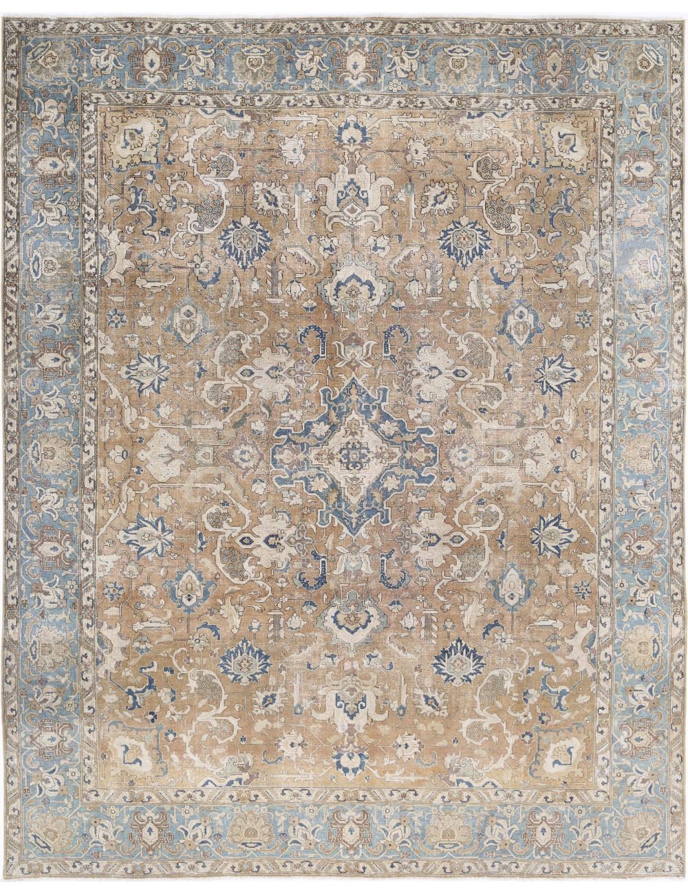 Hand Knotted Vintage Persian Tabriz Wool Rug - 9&#39;4&#39;&#39; x 11&#39;9&#39;&#39; Arteverk Arteverk Rugs
