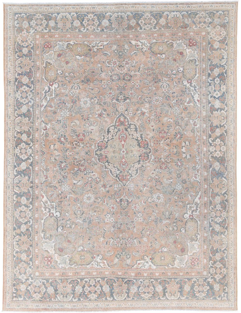 Hand Knotted Vintage Persian Tabriz Wool Rug - 8&#39;8&#39;&#39; x 11&#39;10&#39;&#39; Arteverk Arteverk Rugs