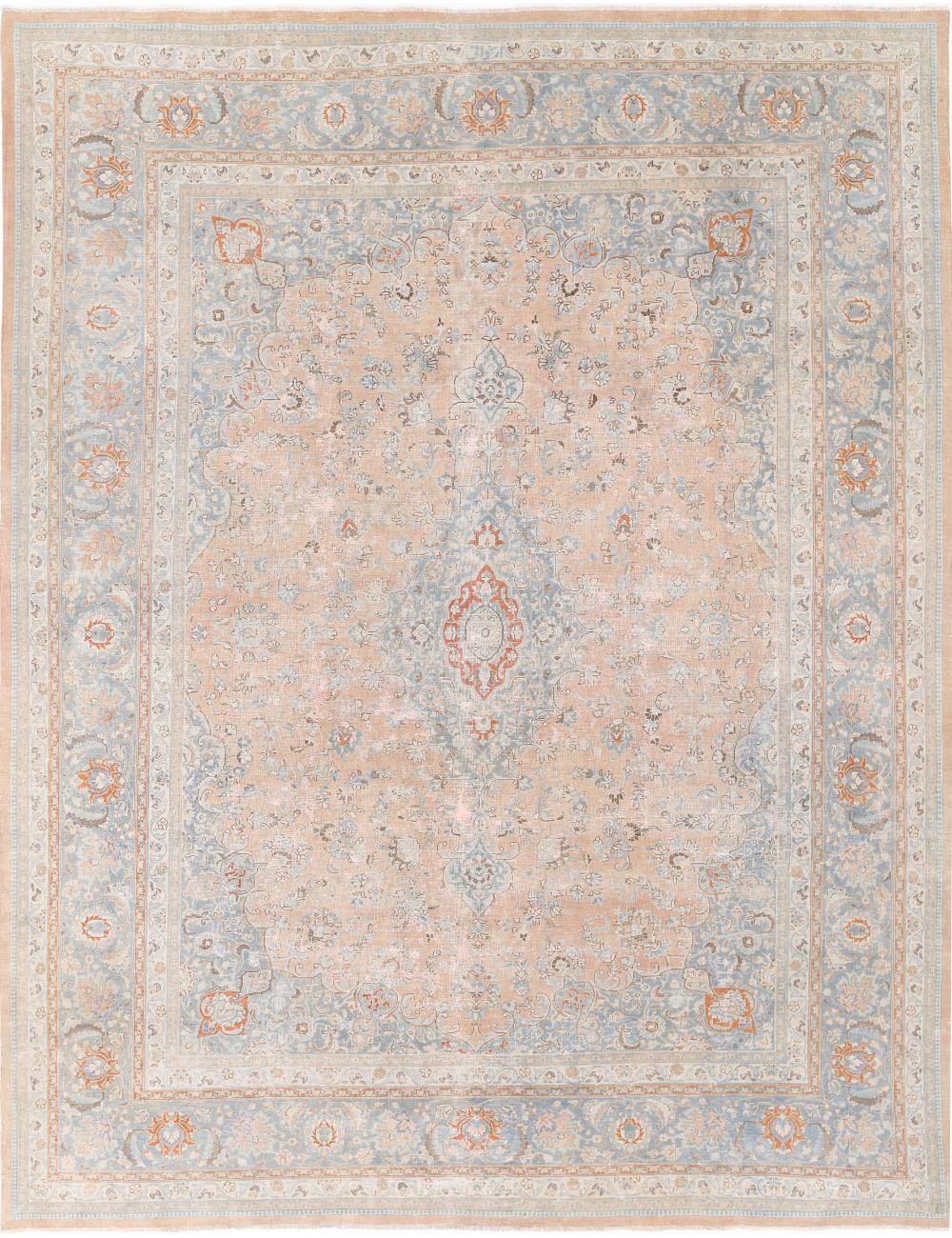 Hand Knotted Vintage Persian Tabriz Wool Rug - 11&#39;2&#39;&#39; x 14&#39;1&#39;&#39; Arteverk Arteverk Rugs
