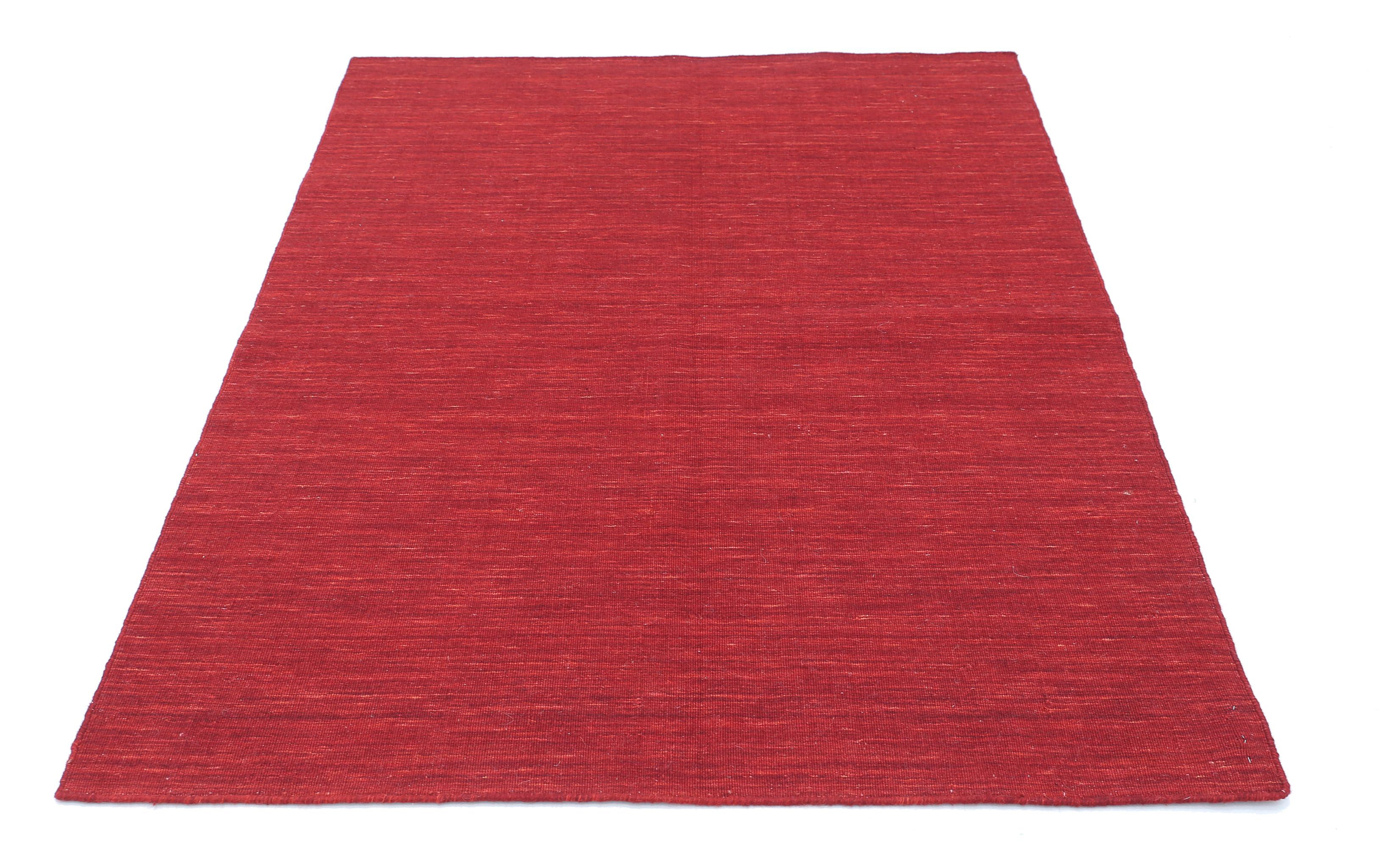 Alfombra moderna de lana maciza hecha a mano - 4'6'' x 6'3''