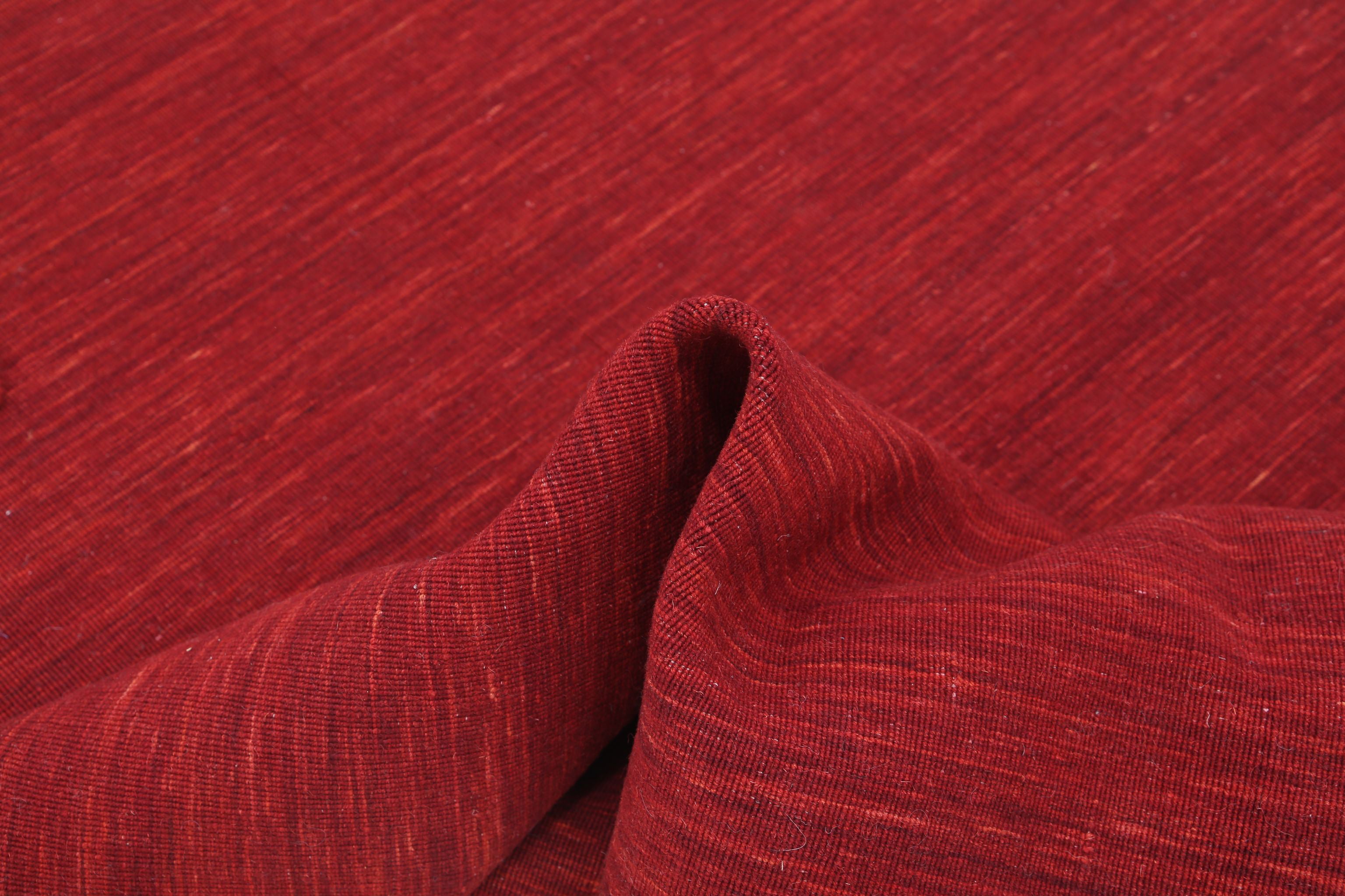 Alfombra moderna de lana maciza hecha a mano - 4'6'' x 6'3''