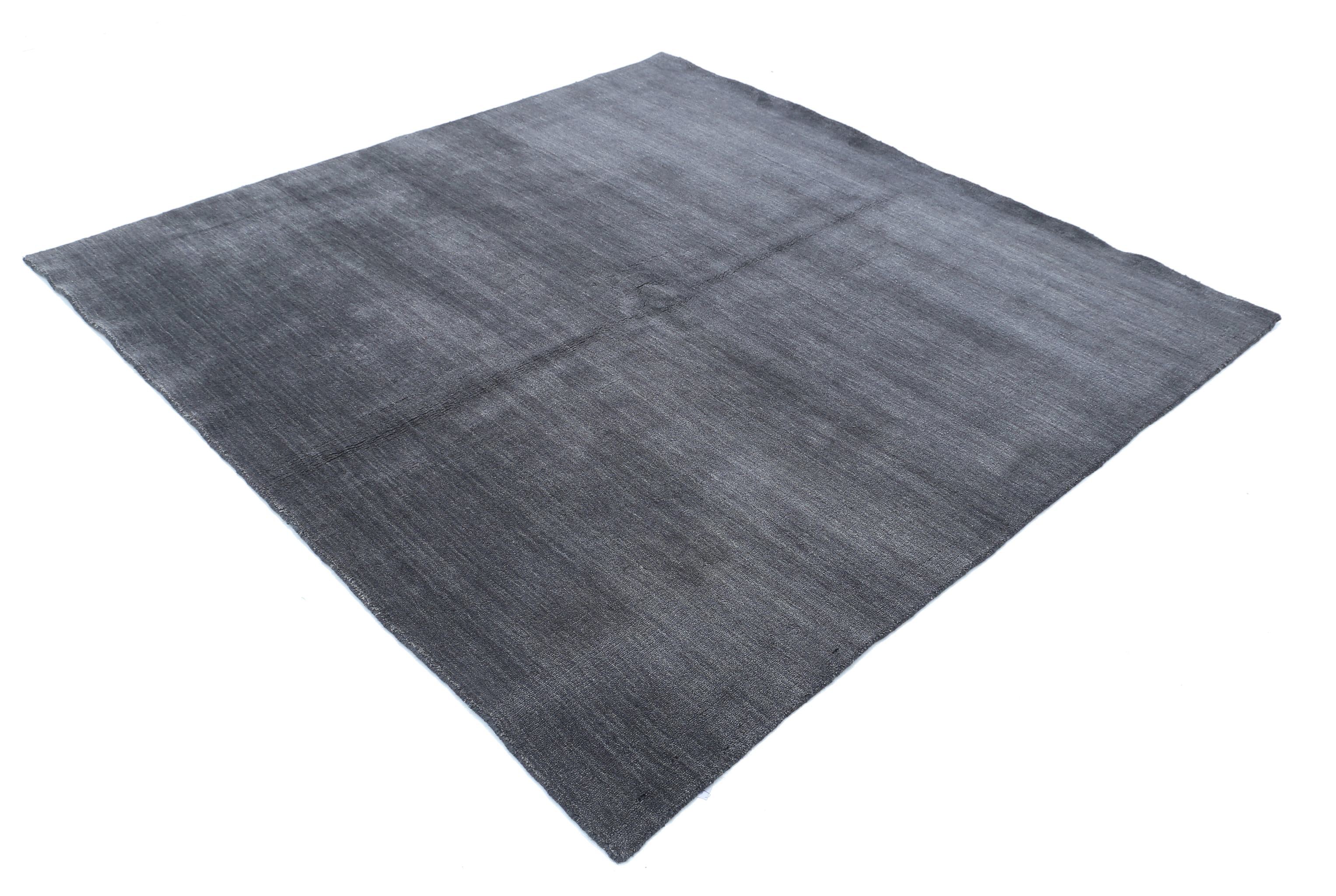 Hand Made Modern Solid Wool Rug - 6'6'' x 6'6''