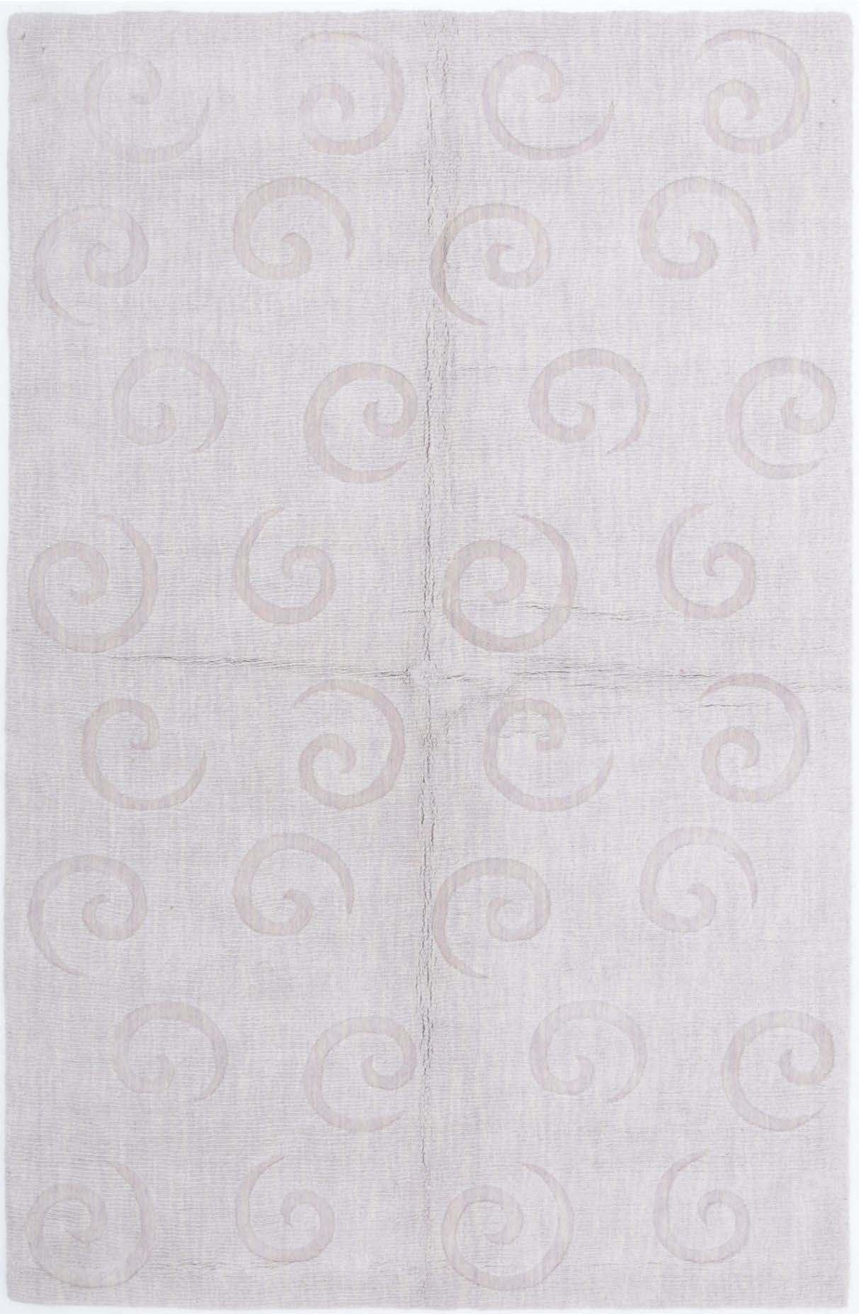 Hand Made Modern Texture Wool Rug - 5'0'' x 7'11''