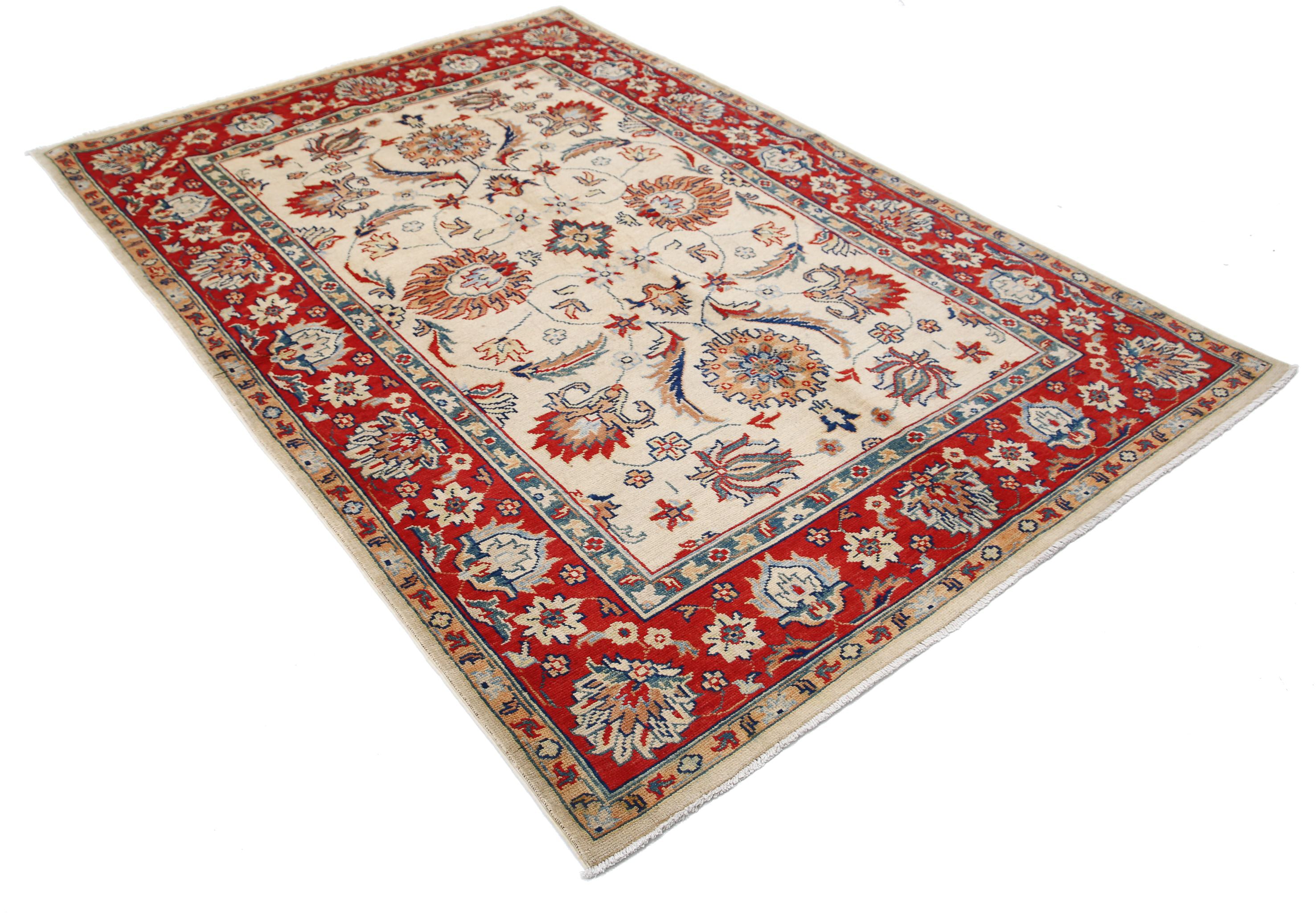 Hand Knotted Ziegler Farhan Gul Wool Rug - 5'7'' x 7'11''