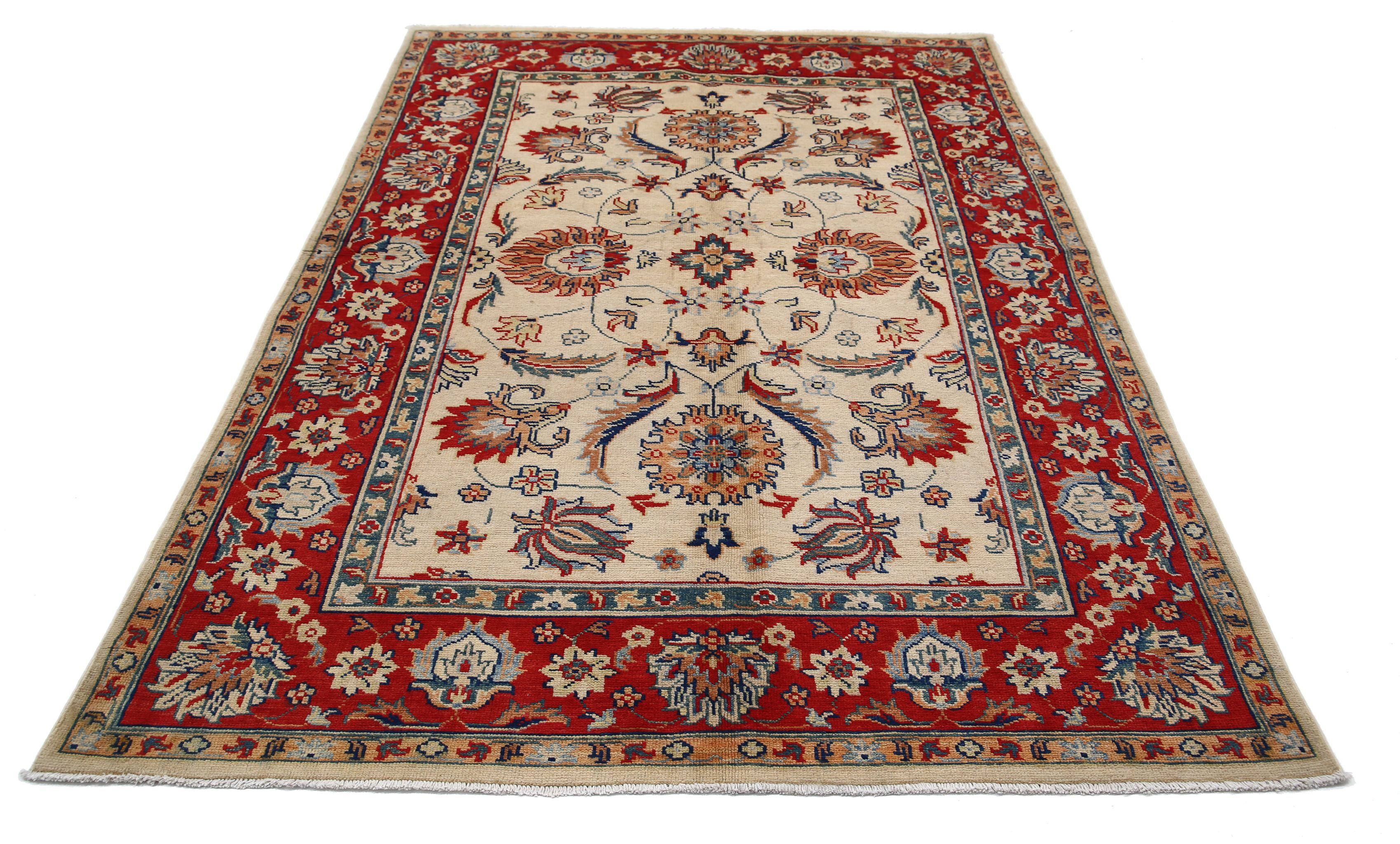 Hand Knotted Ziegler Farhan Gul Wool Rug - 5'7'' x 7'11''