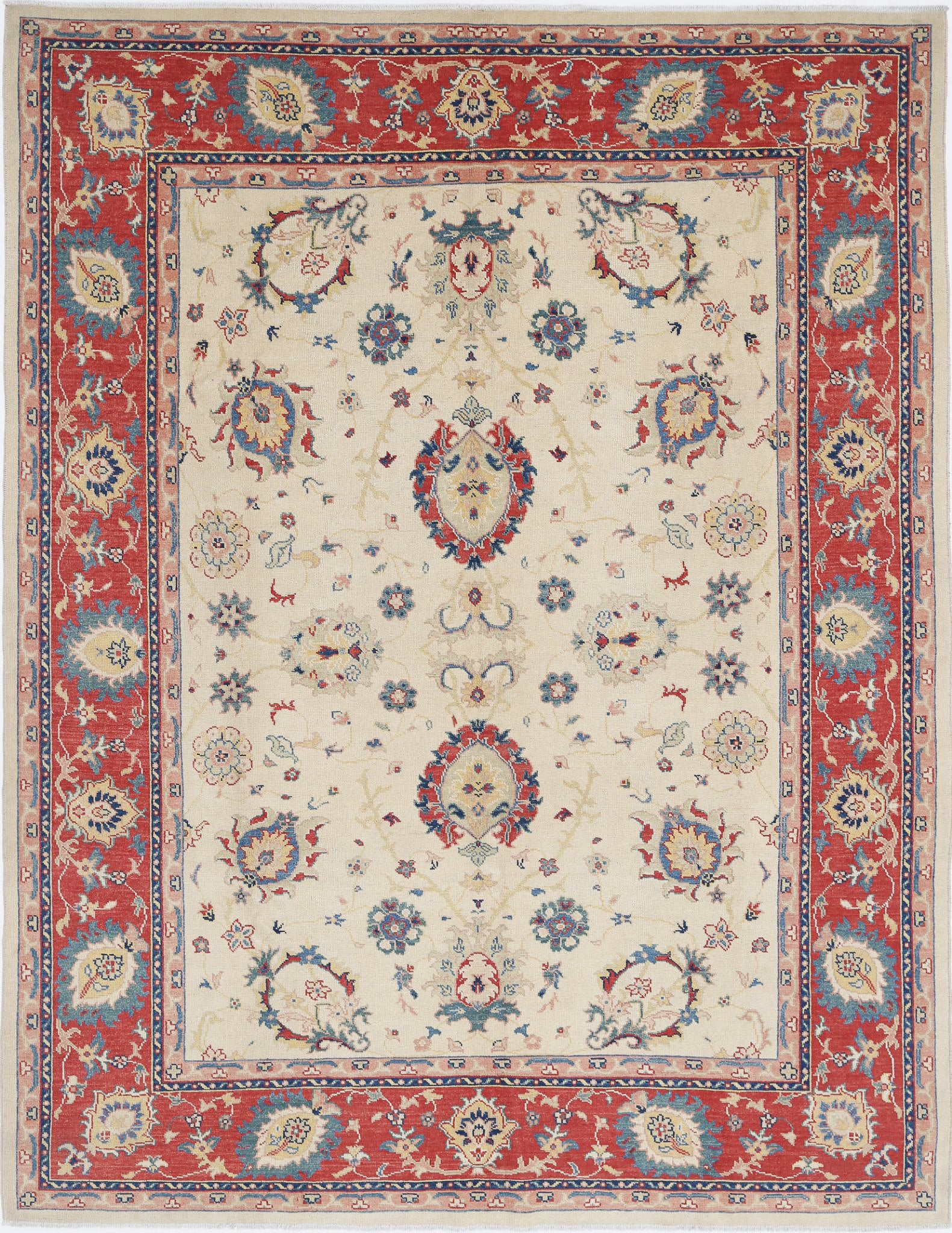 Hand Knotted Ziegler Farhan Gul Wool Rug - 8'0'' x 10'2''